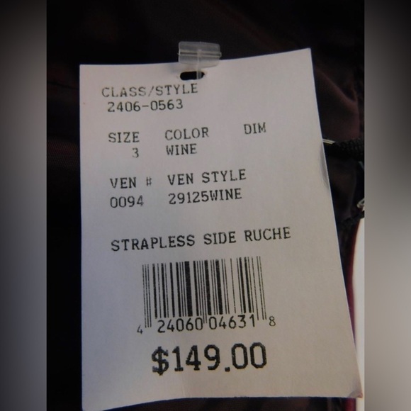 David's Bridal Pink/Purple Strapless Side Ruche Dress, Size: 3 - Picture 10 of 10